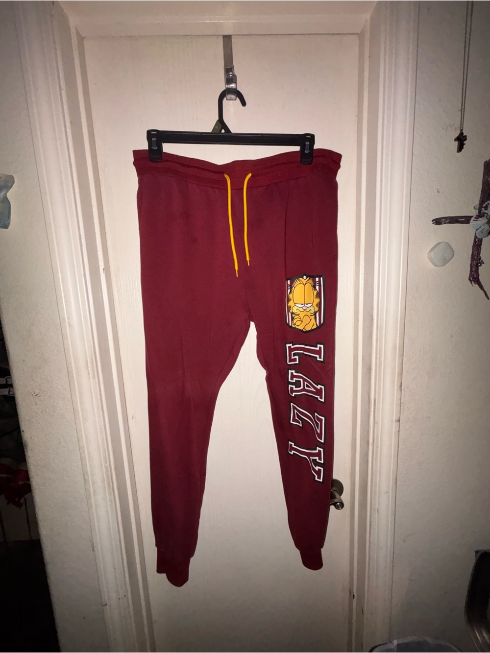 Nickelodeon Burgundy Jogger Pants with Yellow Drawstring